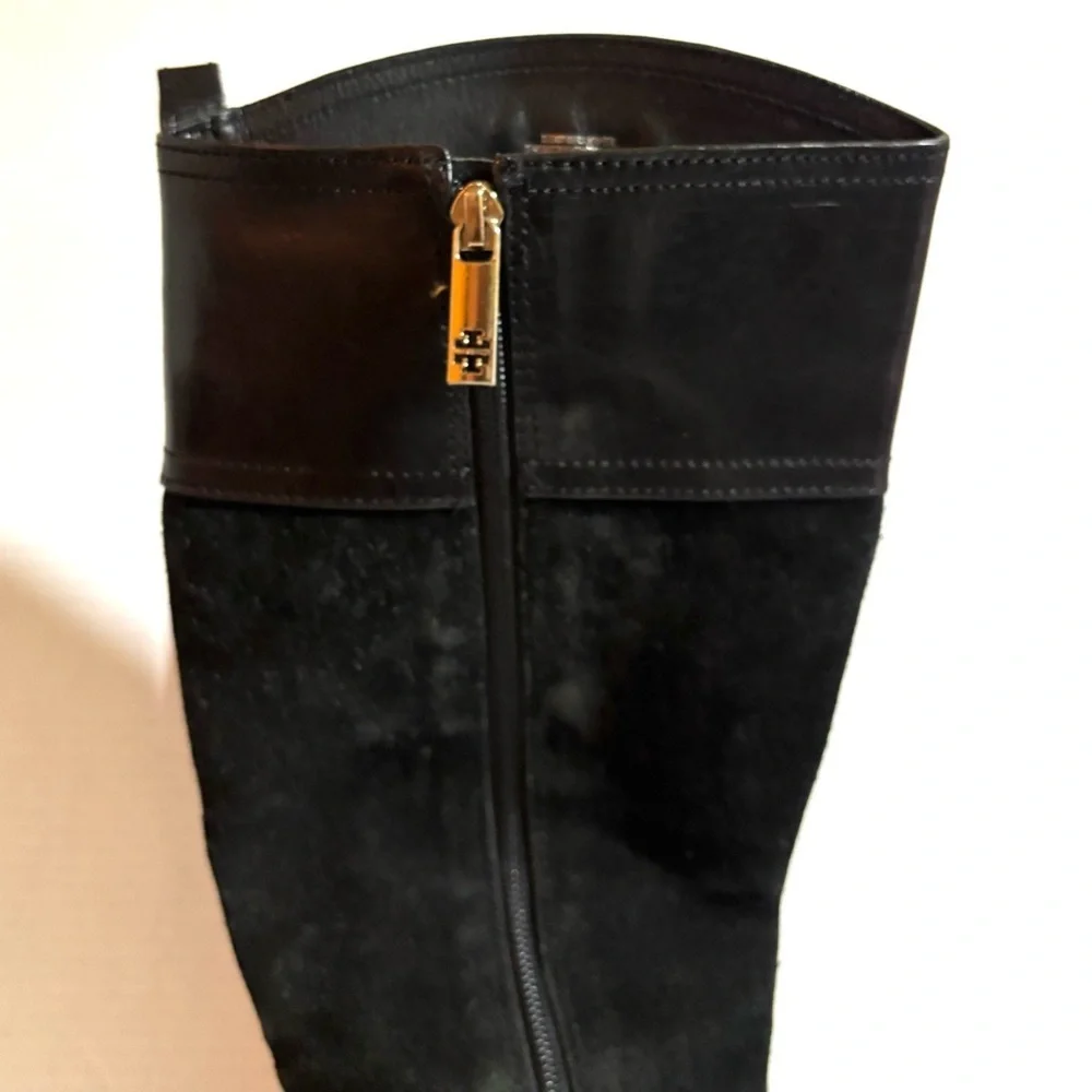 Tory Burch vintage Elegant Black Leather/ suede Riding Boots